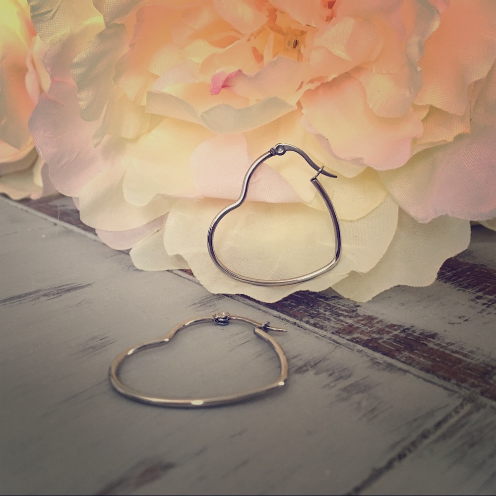 Heart shaped hoop earrings